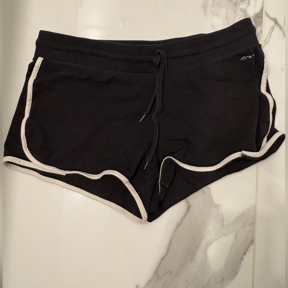 Black Lounge Shorts with White Trim